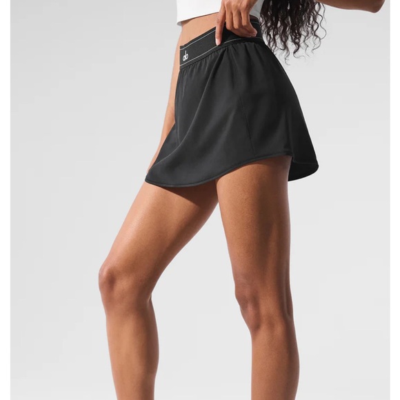 ALO Yoga Match Point Black Tennis Skirt - Picture 11 of 12